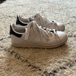 Adidas Classic White and Navy Stan Smith Sneakers